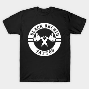 Black orchid circle logo white T-Shirt